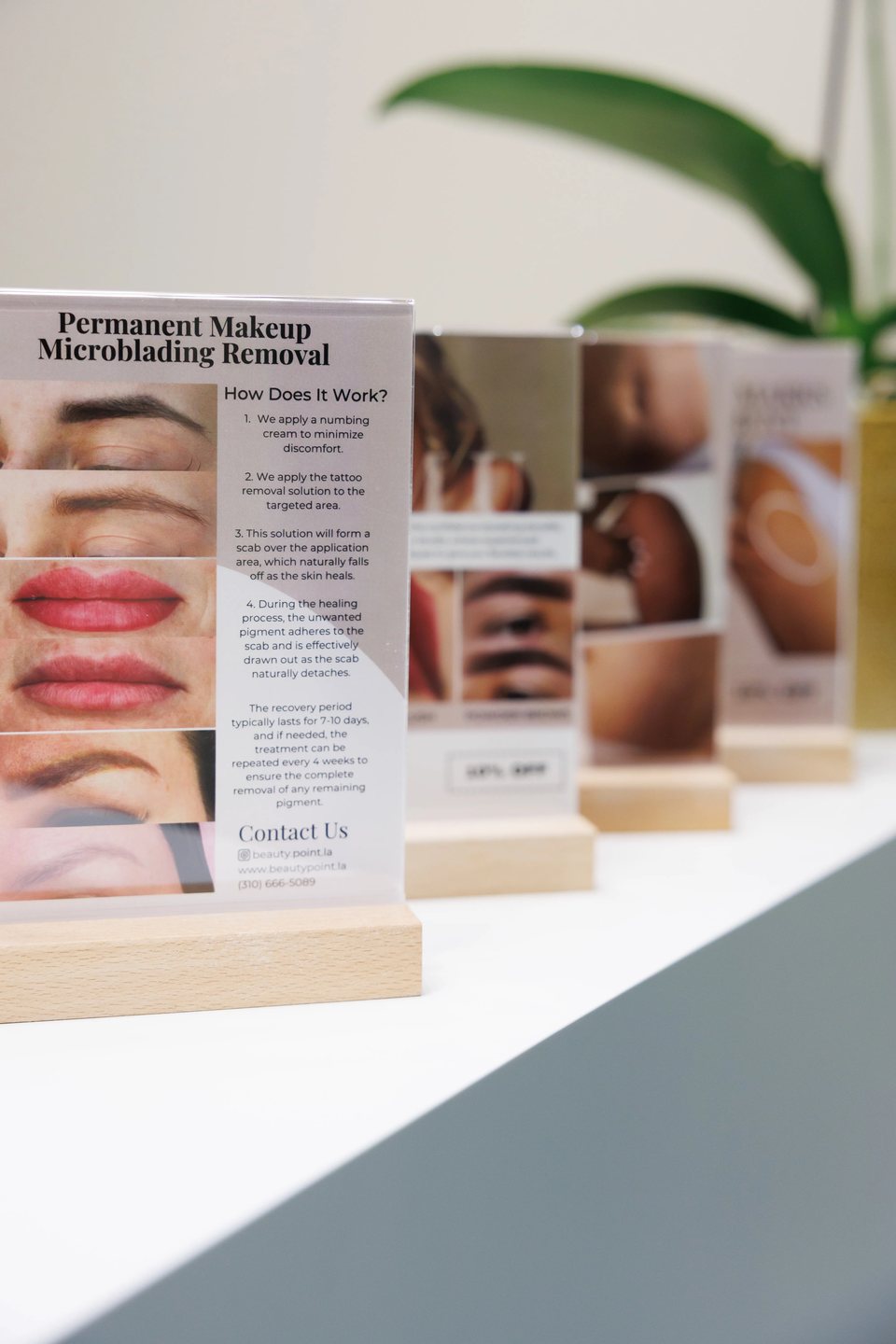 Beauty Point clinic branded signage and details