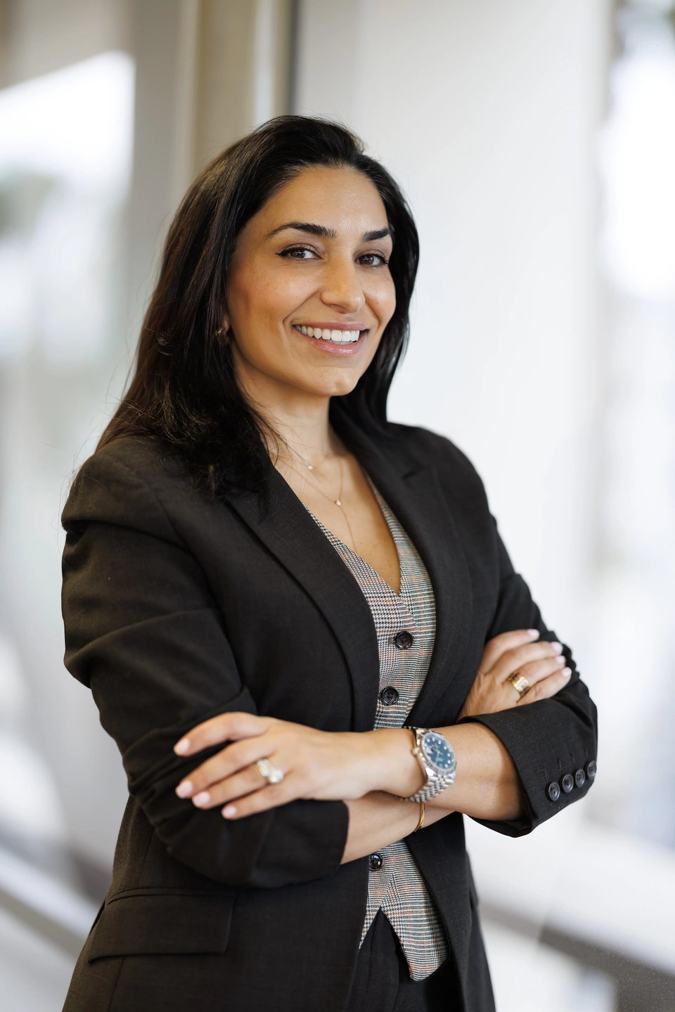 Confident office portrait of an LA attorney