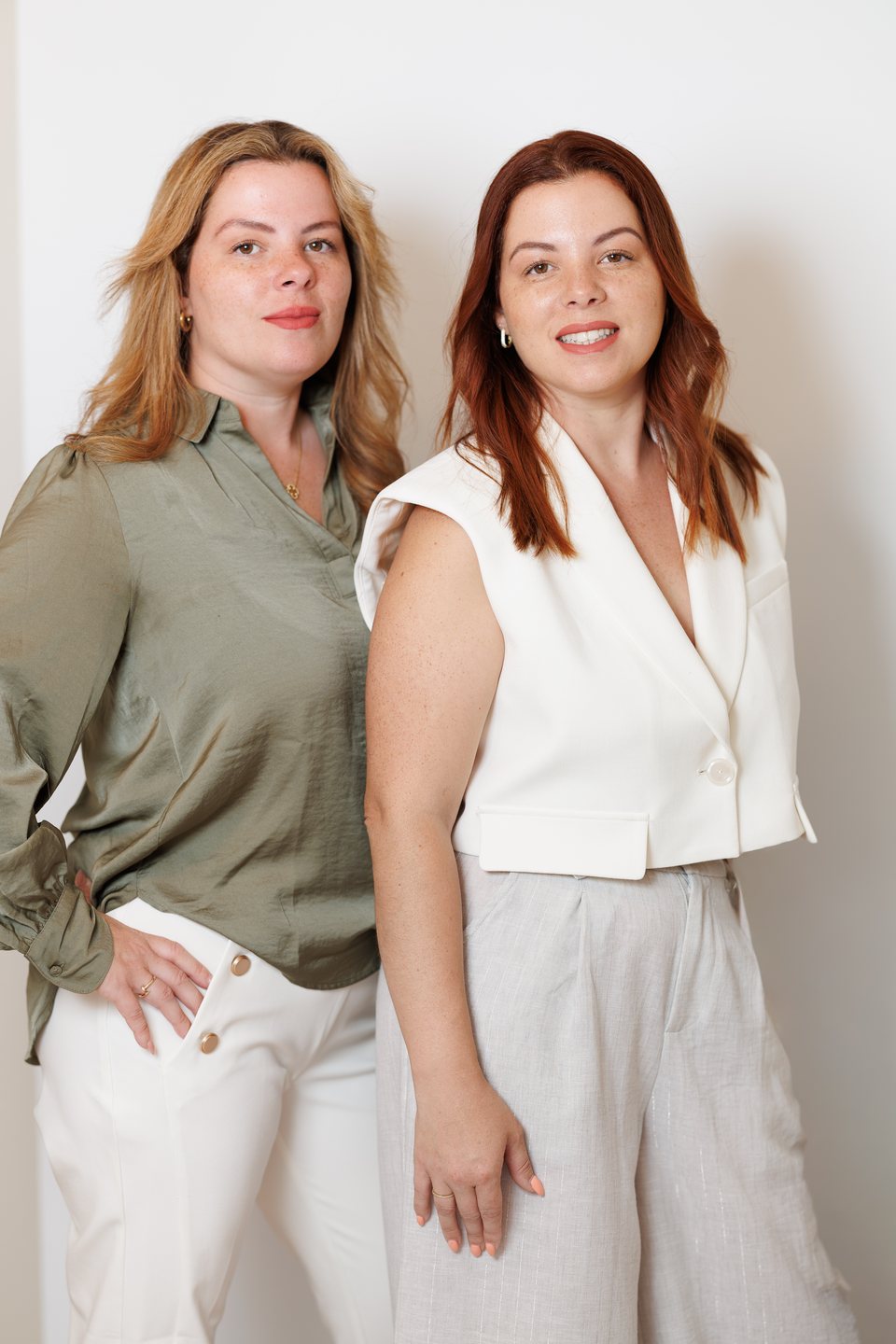 Two business partners photographed together on-site in LA